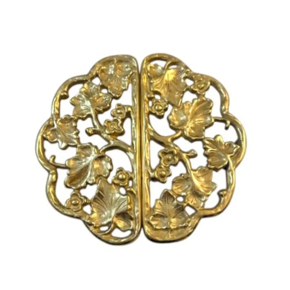 Vintage Brass 2 Piece Trivet – Grape Leaf Design